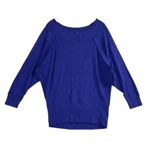 Free People Palisades Off the Shoulder Top Slouchy 80s Purple Womens Small